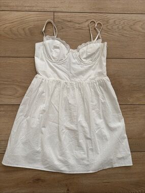 Princess Polly White Lace-Trim Bustier Sundress